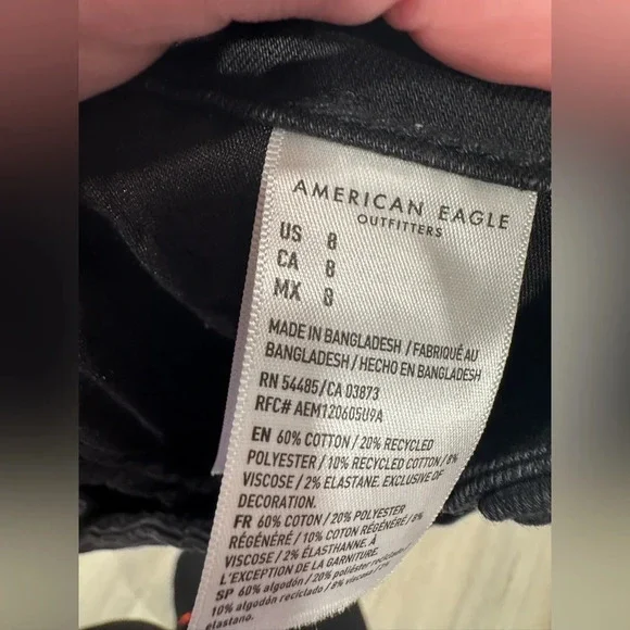 American Eagle Ae Next Level Women's High-Waisted Destroyed Denim Shorts - Picture 8 of 9